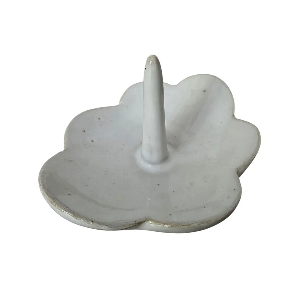 JD Wolfe Pottery Flower Ring Jewelry‎ Holder Trinket Dish Stoneware Handcrafted